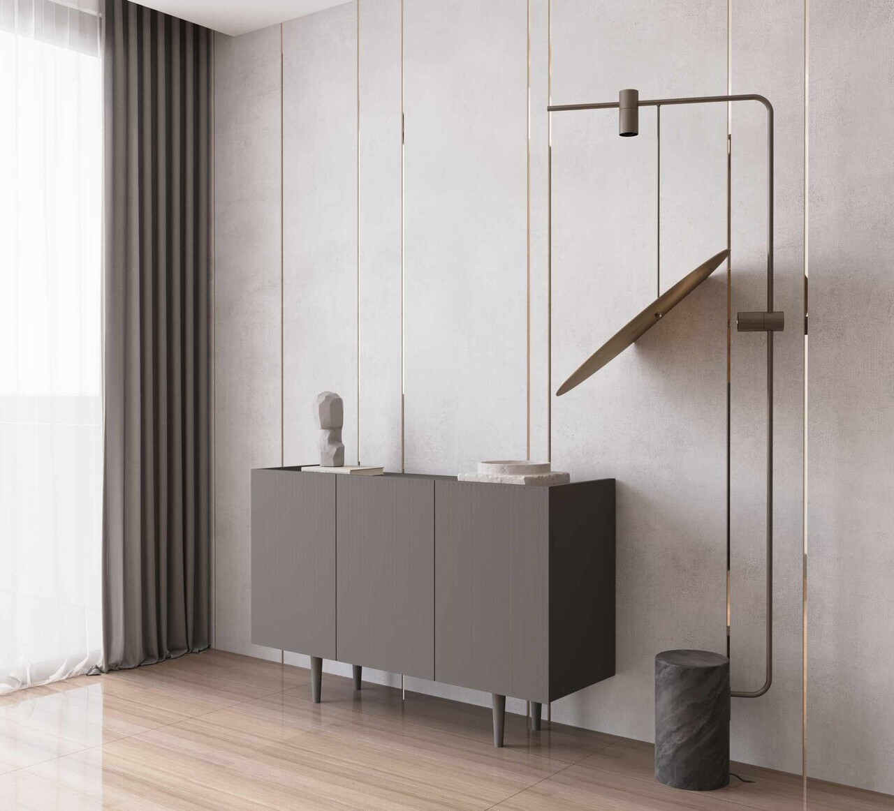 Consola, Hanah Home, Capella 120, 120x60x40 cm, MDF, Gri - view 2