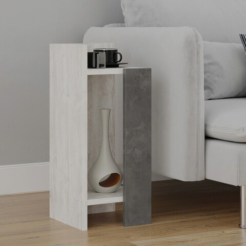 Noptiera, Decortie, Elos, 25x60x25cm, Gri / Alb 25x60x25cm imagine 2022