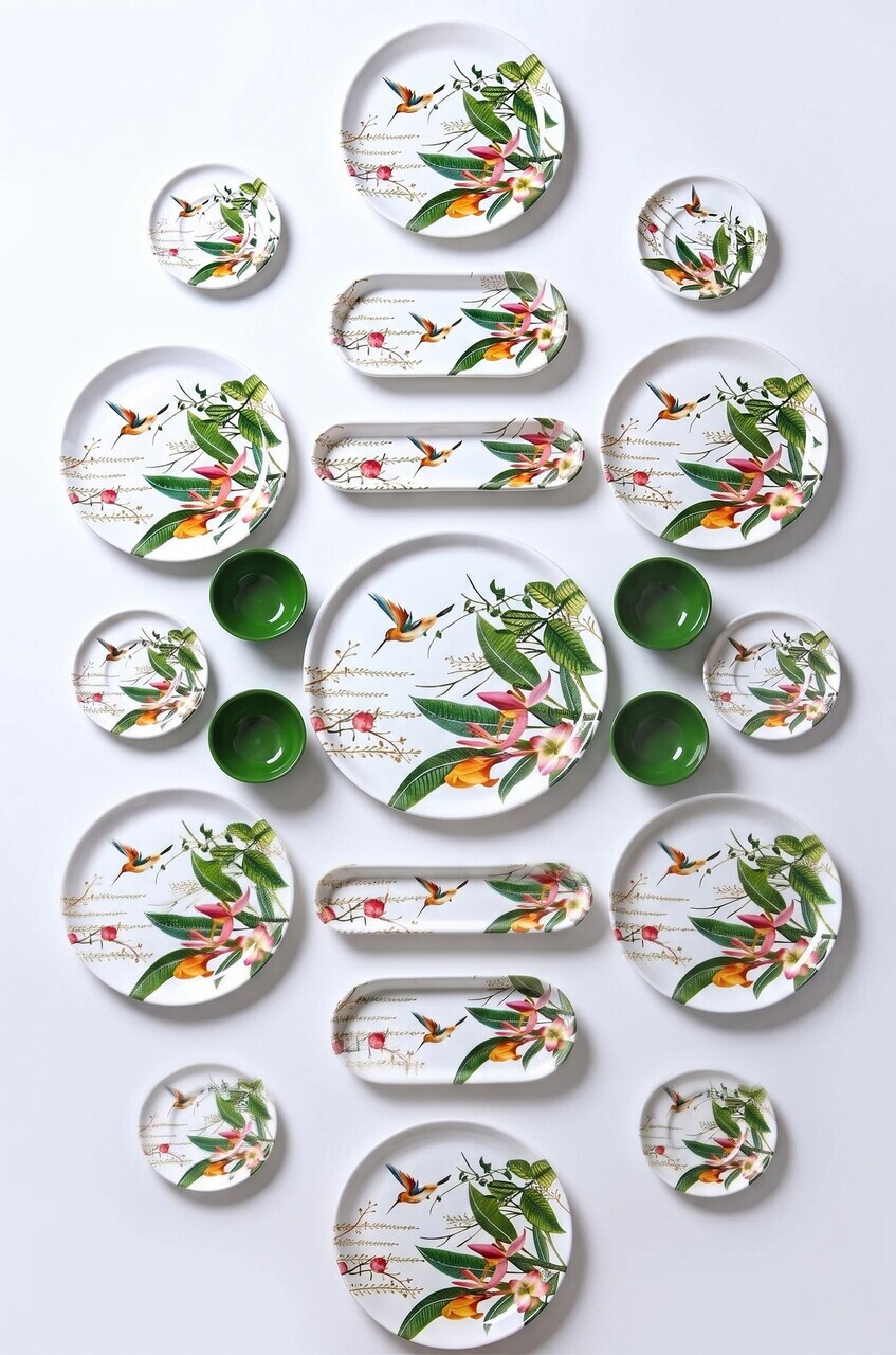 Set de mic dejun, Hermia, 759NRE1142, Ceramica, Farfurie de servire: 20 x 20 cm (6 bucăți), Multicolor - view 3