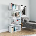 Biblioteca, Colman, Langdon 935CMN1116, 72 x 25 x 161 cm, pal melaminat, alb