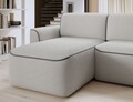 Coltar stanga 4 locuri ELTAP, Ume, 287x190x88 cm, lemn/poliester, gri deschis/gri inchis