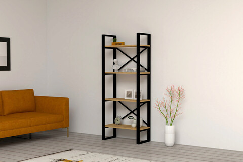 Corp biblioteca, Puqa Design, Alaro, 66x150x32 cm, PAL, Maro mezoni.ro