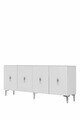 Consola, Hanah Home, Ayshe 180, 180x75x32 cm, Alb / Argintiu
