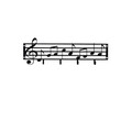 Cuier de perete, Note, Metal, Dimensiune: 60 x 19 cm, Negru