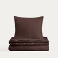 Lenjerie de pat King Size, Musso, Homla, 200x220 cm, 3 piese, bumbac, maro