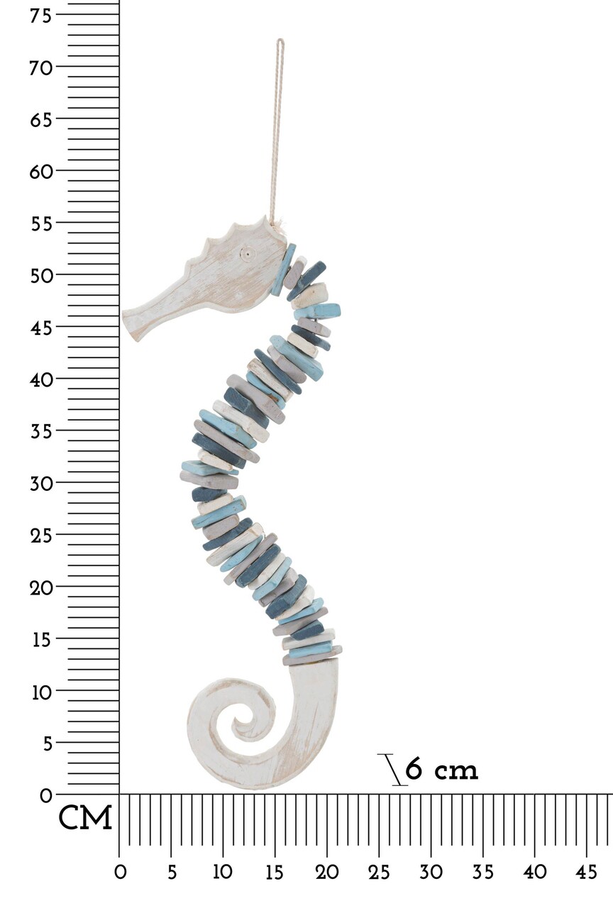 Decoratiune suspendabila Sea Horse, Mauro Ferretti, 22x6x55 cm, lemn de tanoak, multicolor - 1 | YEO