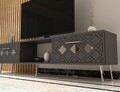 Comoda TV, Olivia, Dome, Antracit / Argintiu