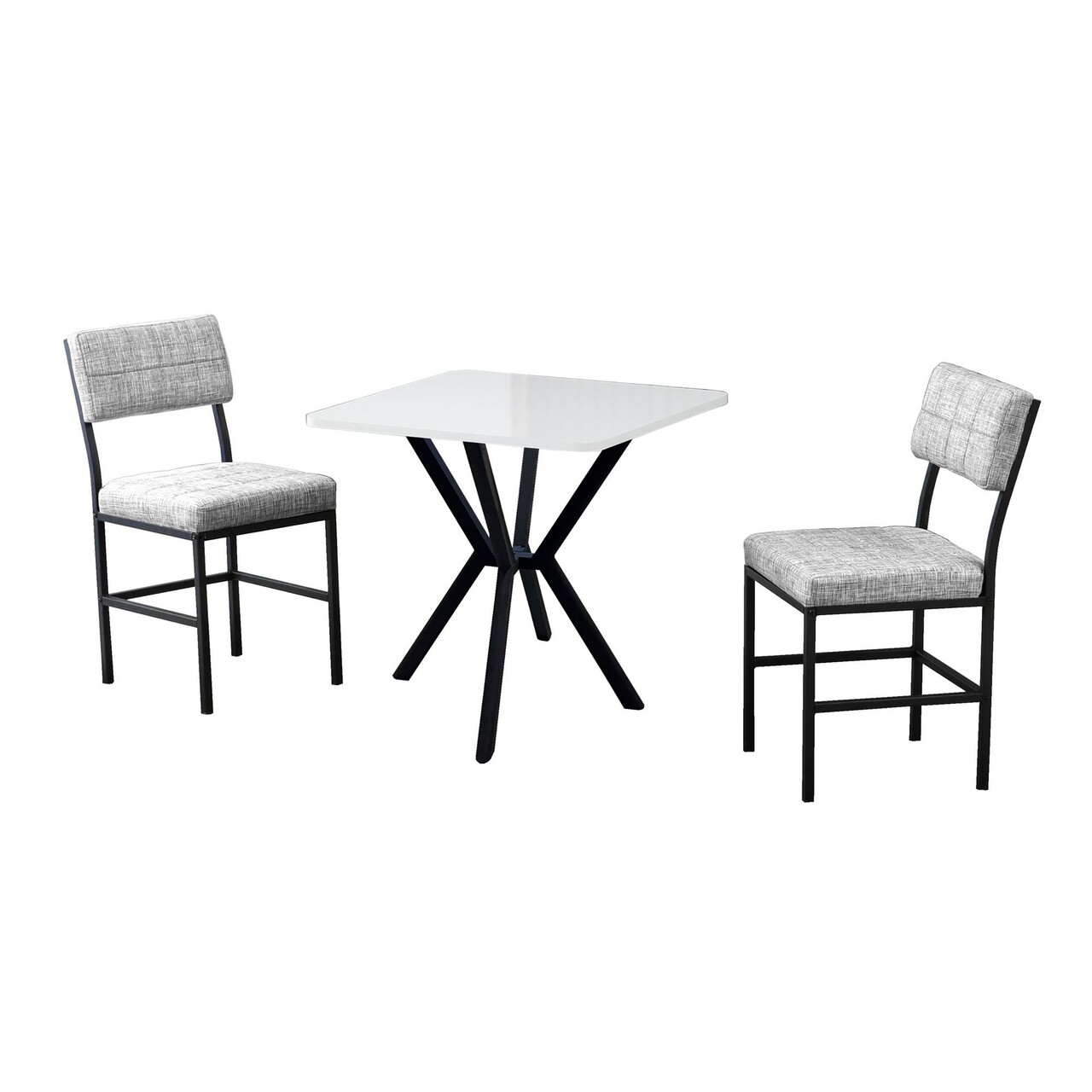 Set masa extensibila si scaune, 3 piese, Hanah Home, Dubai, Gri/Alb - view 2