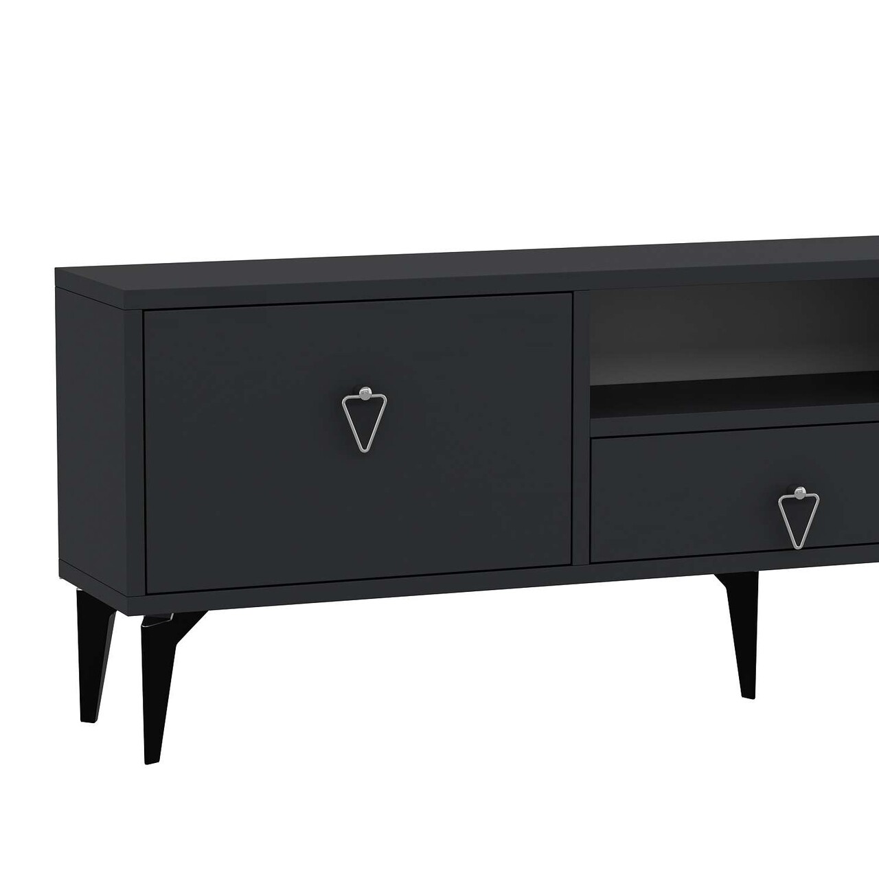 Comoda TV, Hanah Home, 1302-DROP-1, 140x49x30 cm, PAL , Antracit / Argintiu - view 5