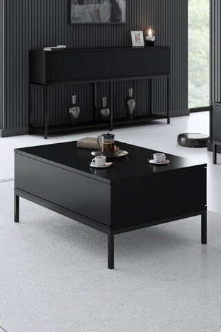 Masuta de cafea, Bexley, Lord, 90x40x60 cm, PAL, Negru