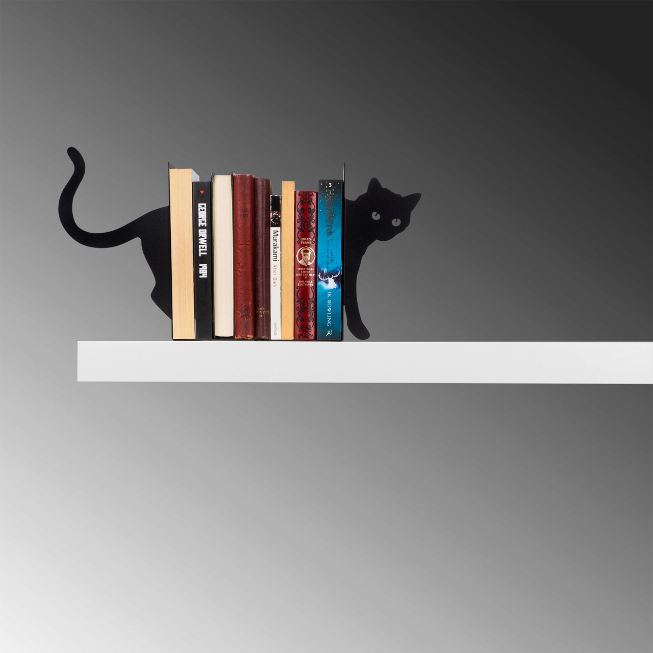 Opritor de carti, Kitap tutucu 5, 35x14x22 cm, Metal, Negru - 1 | YEO