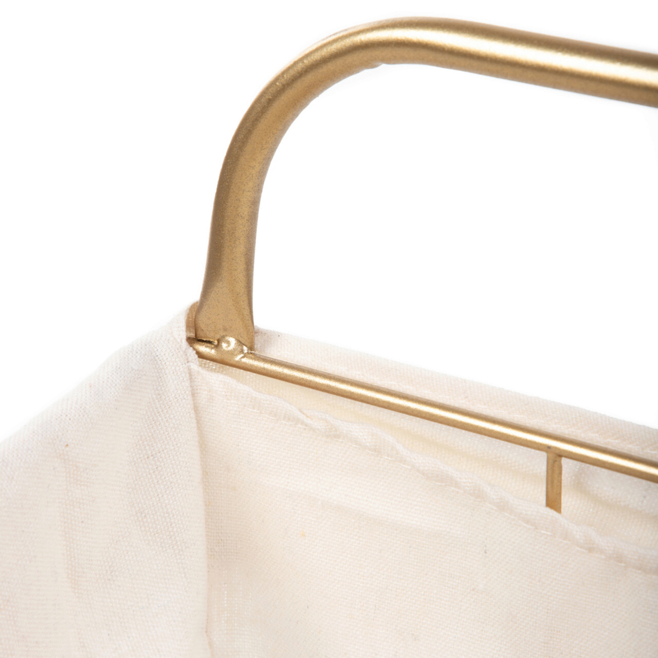 Cos de rufe Lorrey, Homla, 42x27x49 cm, metal/poliester, alb/auriu
