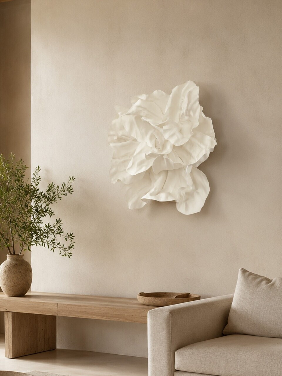 Decoratiune de perete, DM0010, Dimensiune: 50 x 50 cm, Alb — imaginea 3