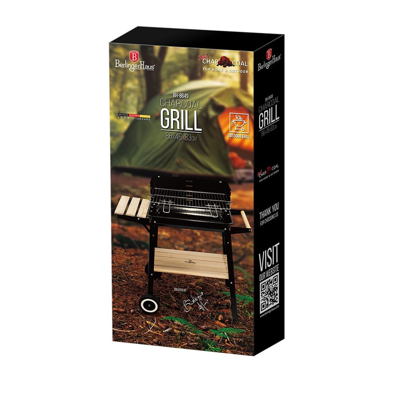 Gratar Berlinger Haus, Outdoor, 86x46x83 cm, otel, negru/natur - imagine 4