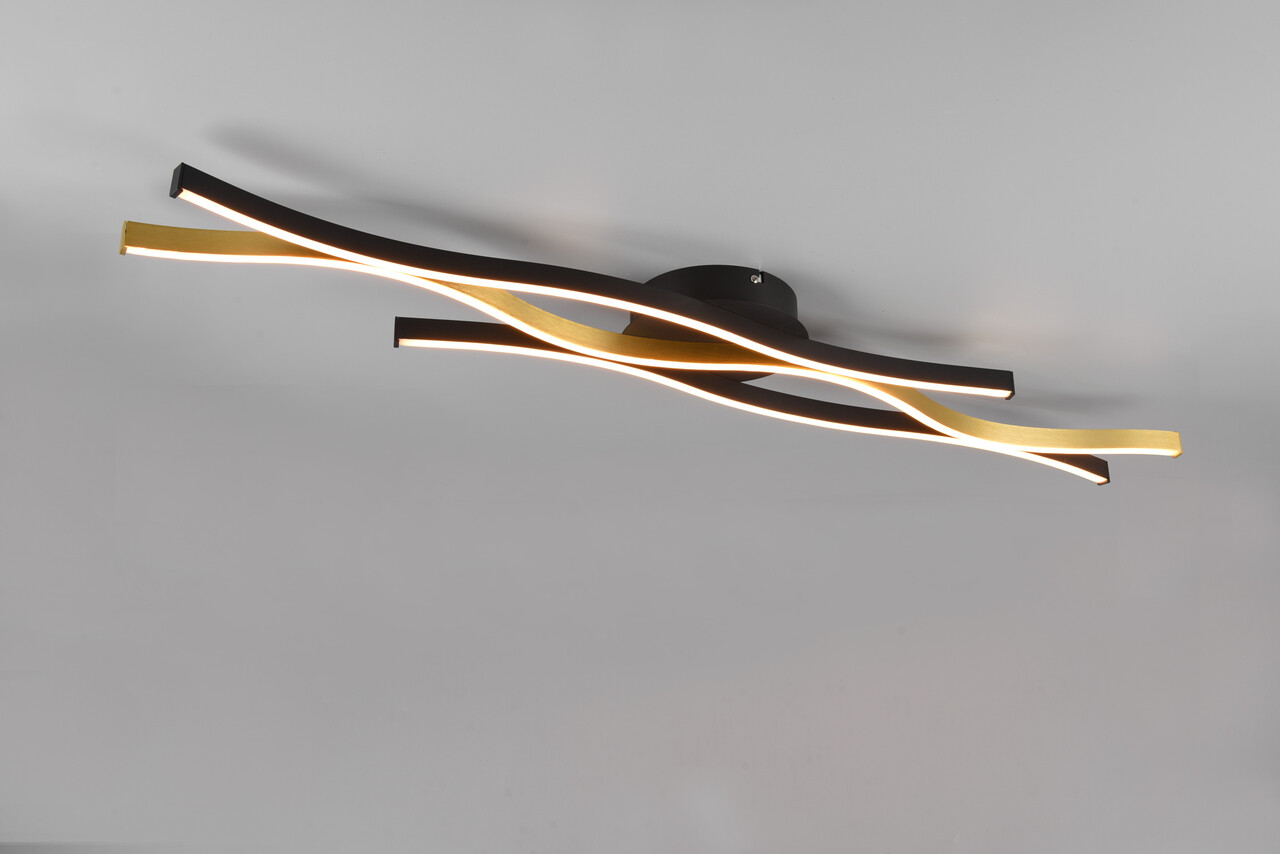 Plafoniera Blaze, TRIO, 107.5x18x7 cm, 35W, 1x SMD LED, metal, bronz/negru - 2 | YEO