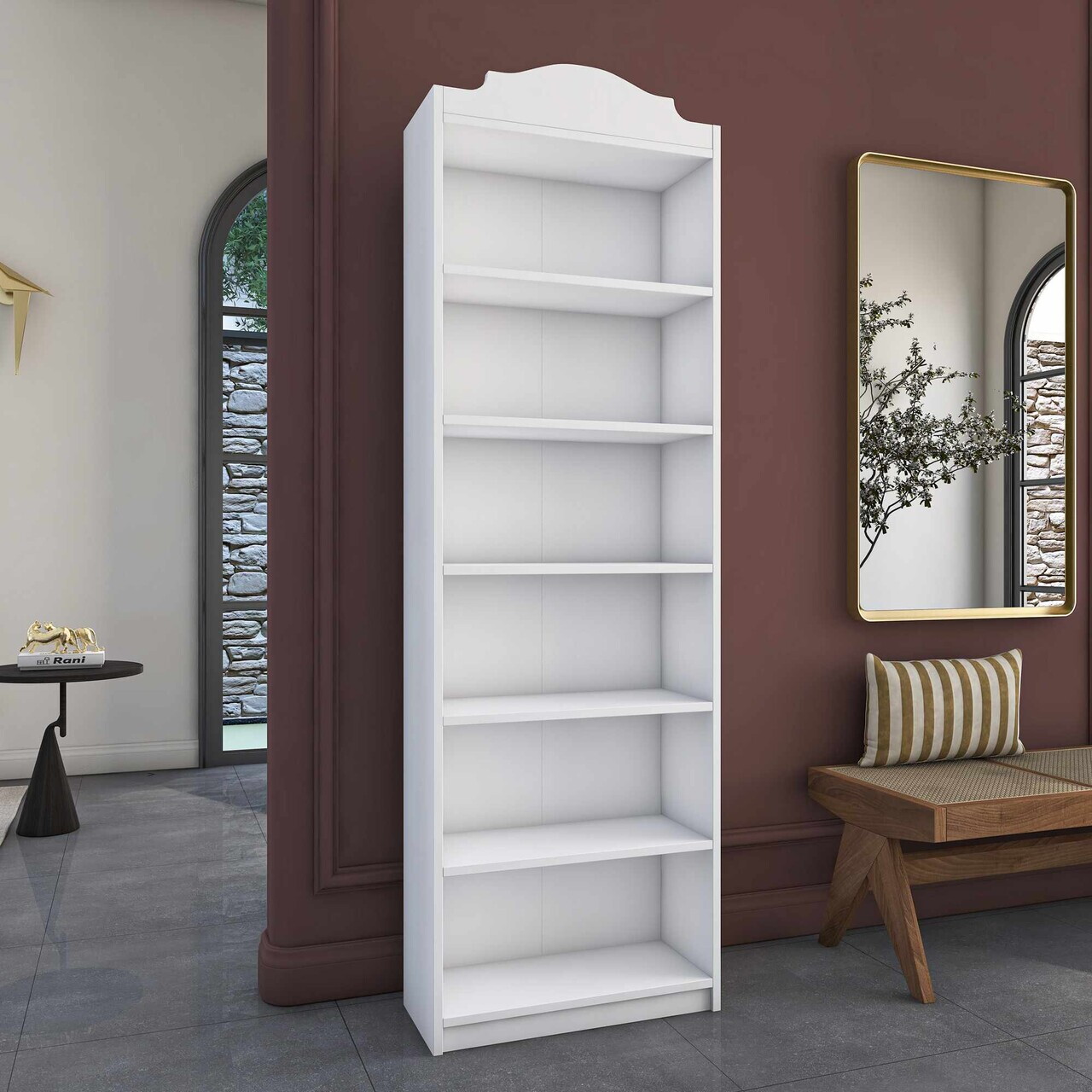 Corp biblioteca, Hanah Home, HC131, 60x187.8x25 cm, Alb — imaginea 6