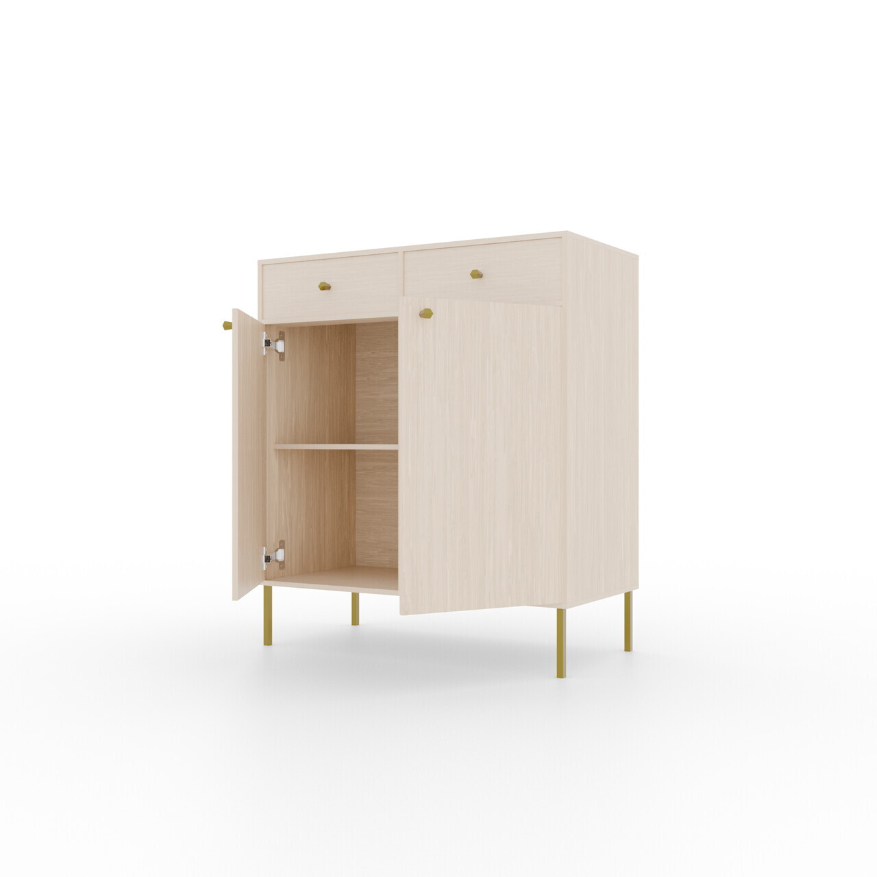 Comoda ADRK, Tili 2D 2S, 83.6x40.8x95 cm, PAL laminat, bej — imaginea 4