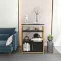 Corp biblioteca, Zena Home, Letos, 60x80x29.6 cm, PAL, Antracit / Aur