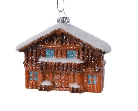Glob Wooden House, Decoris, 3x9.1x6.5 cm, plastic, maro