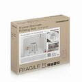 Taburet de baie rotativ si reglabil Roshawer, InnovaGoods, 42 x 42 x 36-53 cm, alb/gri