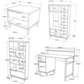 Set dormitor pentru copii, Locelso, ON27-W, Alb