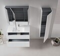 Dulap de baie cu chiuvetă, Hanah Home, Messina 100 v2, Alb mat