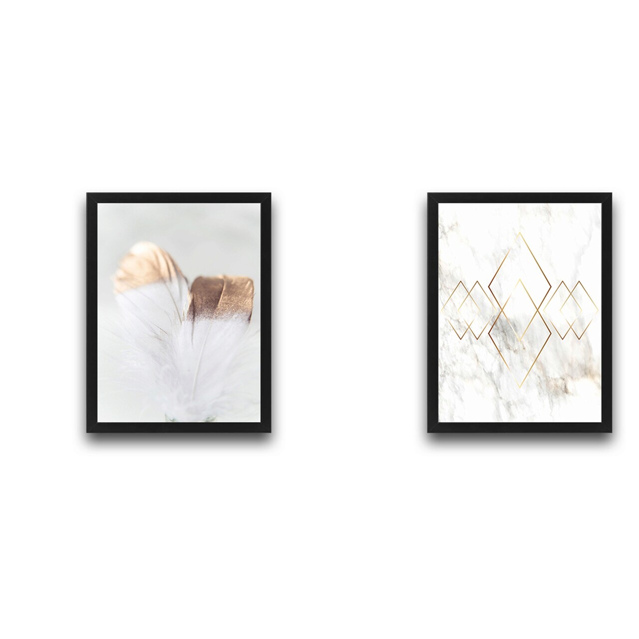 Set 2 tablouri decorative, Gold 2 Set, PAL, Hartie, Multicolor - 1 | YEO