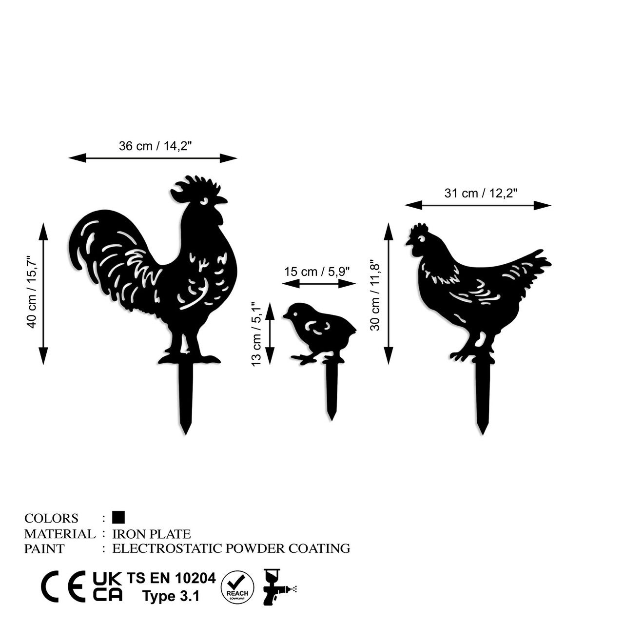 Obiect decorativ de grădină, Fam 04, Negru - imagine 6