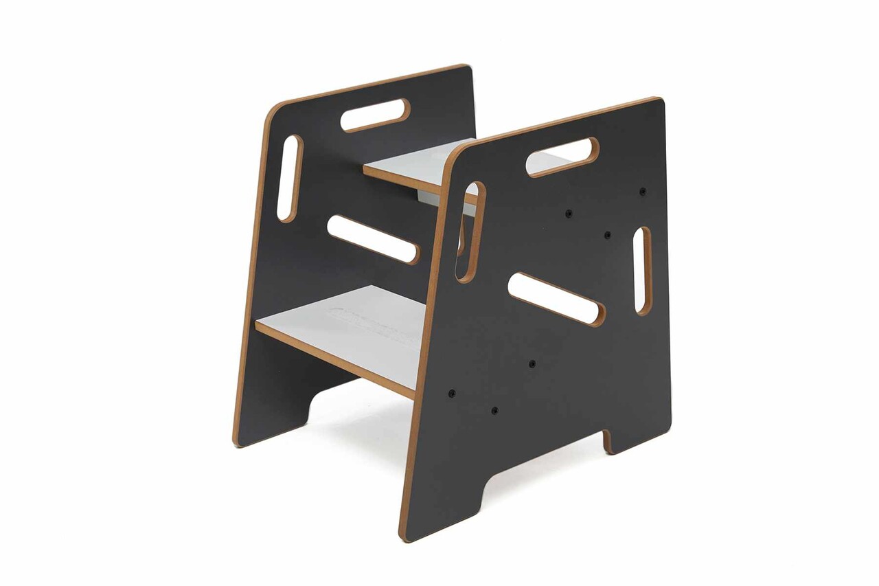 Scaun pentru copii, Hanah Home, Step Stool, 34x39x39 cm, Antracit/Alb - view 3