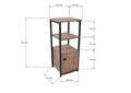 Corp biblioteca, Puqa Design, Stil, 35.5x81.9x35.5 cm, PAL, Maro