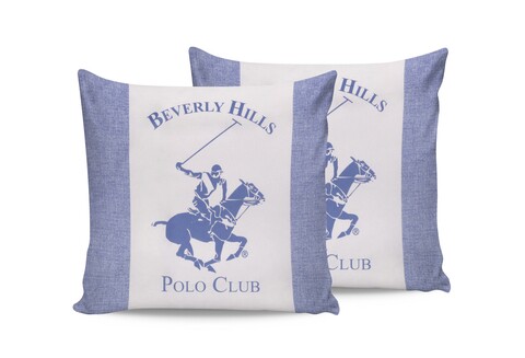 Set 2 fete de perna, 60x60 cm, 100% bumbac ranforce, Beverly Hills Polo Club, BHPC 030, albastru
