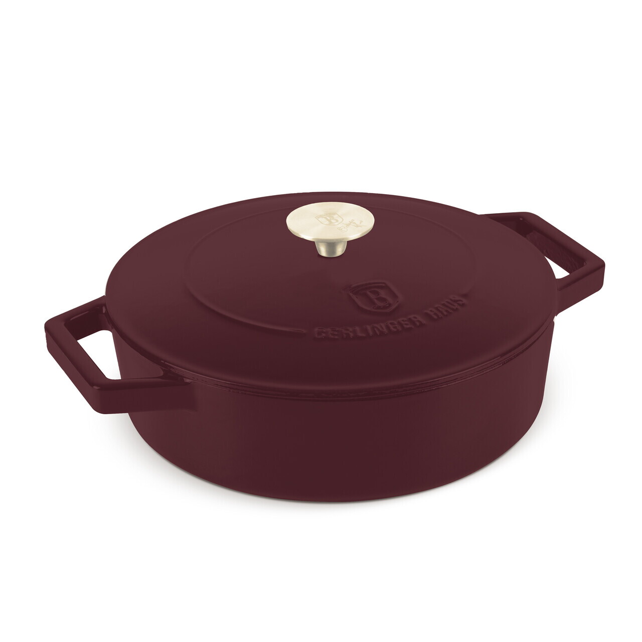 Oala cu capac Berlinger Haus, Leonardo, 26 cm, 2.57 L, fonta, visiniu mat - imagine 4