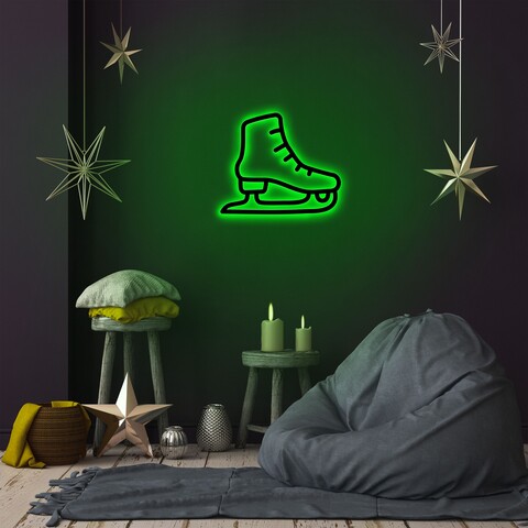 Lampa de perete Ice-Skate 2, Neon Graph, 25×21 cm, verde mezoni.ro