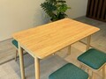 Set masa extensibila si 4 scaune, Vella, Vina Mini 05 1070, PAL, Stejar / Verde