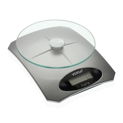 Cantar de bucatarie Grey, Versa, 5 kg, 19.7 x 15 x 4.5 cm, plastic/sticla