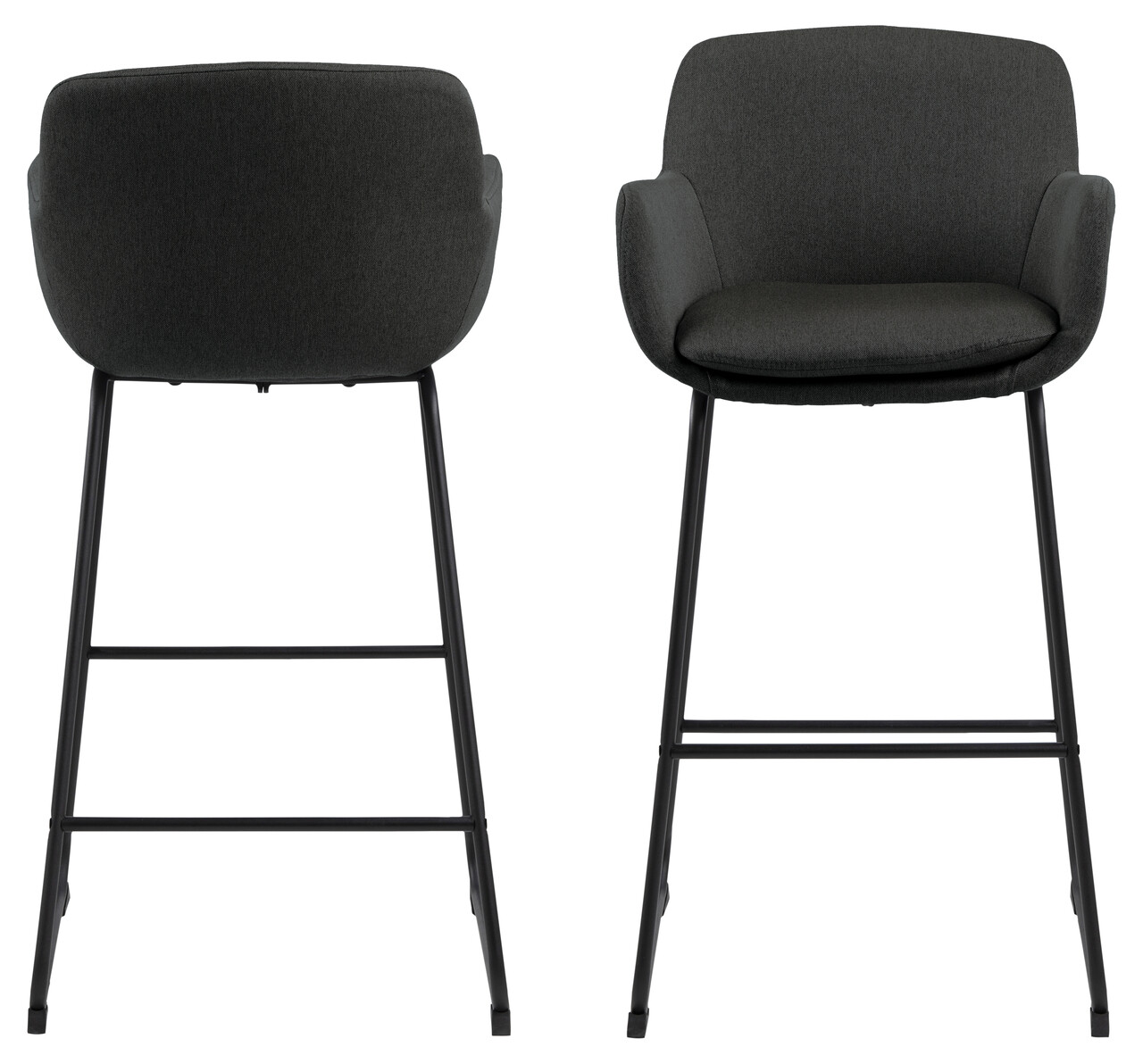 Scaun de bar Lisa, Actona, 52x53x100 cm, poliester/otel, gri inchis - view 10