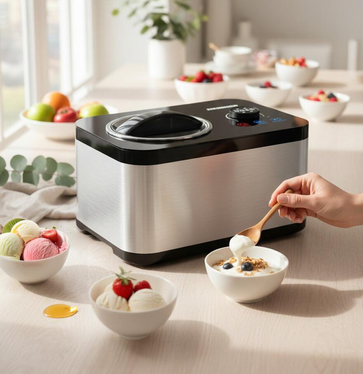Masina inghetata SweetFreeze, Heinner, 120W, 1.5L, argintiu/negru - view 5