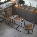 Set masa si scaune de bar 3 piese Inge Dark, Versa, 89 x 45 x 75 cm, MDF