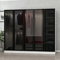 Dulap pentru haine, Minerva, Kale, 225x190x52 cm, PAL, Alb/Negru