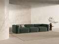 Canapea 4 locuri, Bergamo, Cosmopolitan Design, 364x108x70 cm, tesatura structurata, verde muschi