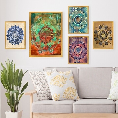 Set 5 tablouri decorative, SET_144, Lulu, 24×29 cm/34×44 cm, plastic 24x29