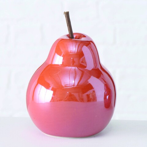Decoratiune Pear V2, Boltze, 15 cm, portelan, rosu image14