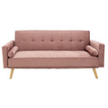 Canapea extensibila 3 locuri Success, Pakoworld, 190x80x84 cm, catifea, roz vintage