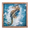 Tablou decorativ, Seahorse, Creaciones Meng, 32x32 cm, hartie/lemn