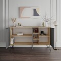 Bufet inferior Clara, Decortie, 142x35.6x83 cm, antracit/natural