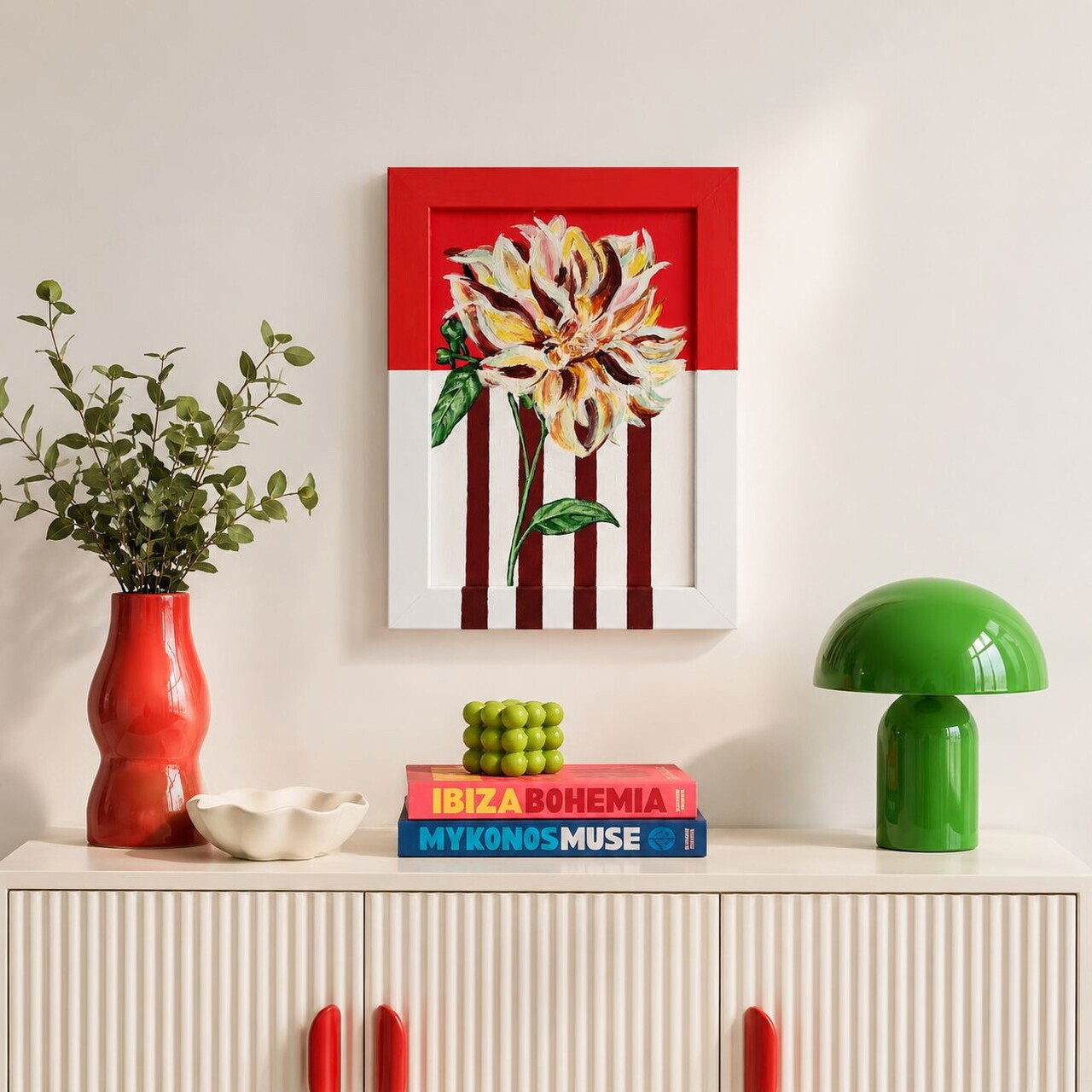 Tablou decorativ, YBC11863, Canvas, Rama din lemn (grosime 3 cm), Multicolor — imaginea 2
