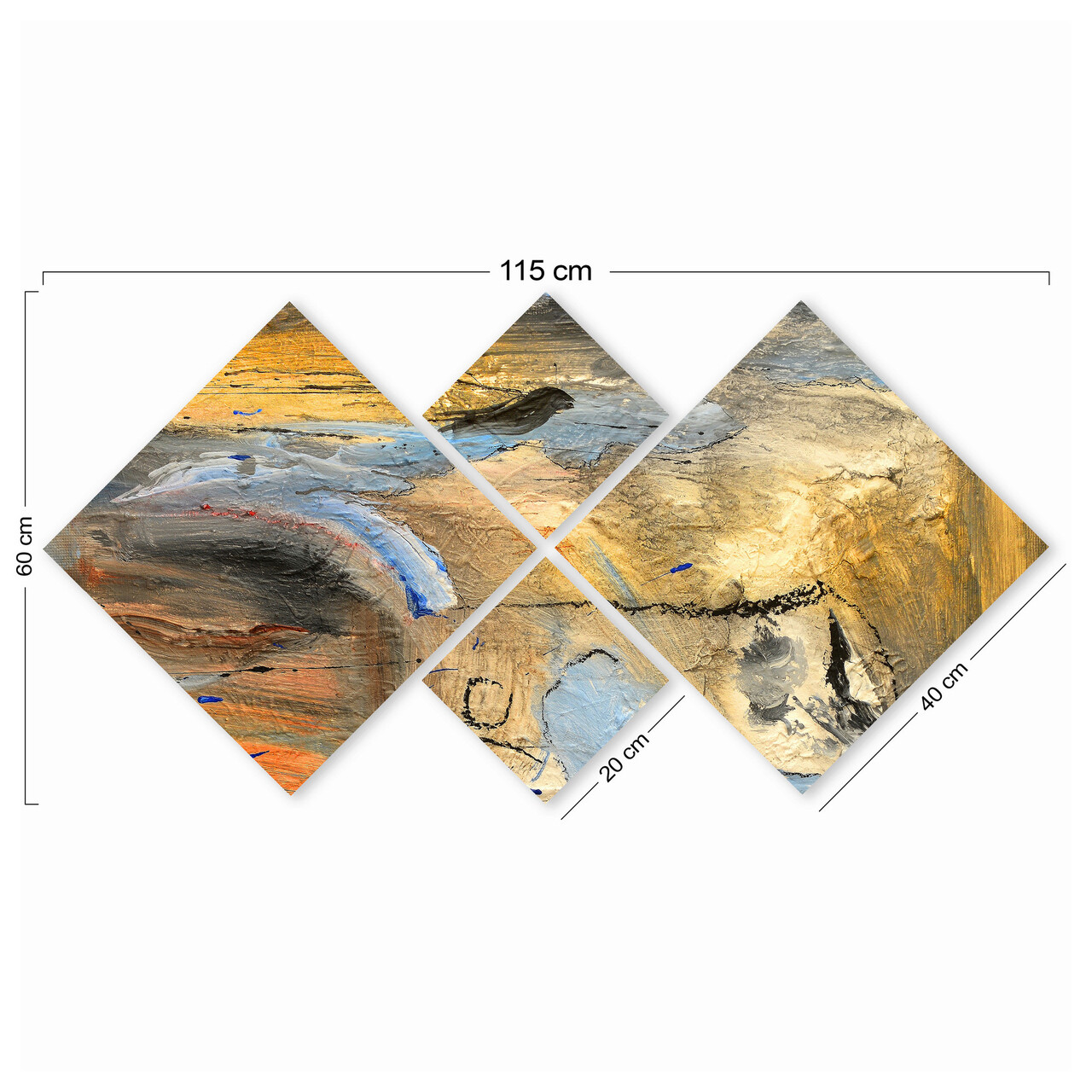 Set 4 tablouri decorative, 4MDF1119024503, MDF, Imprimat UV, Multicolor - 2 | YEO