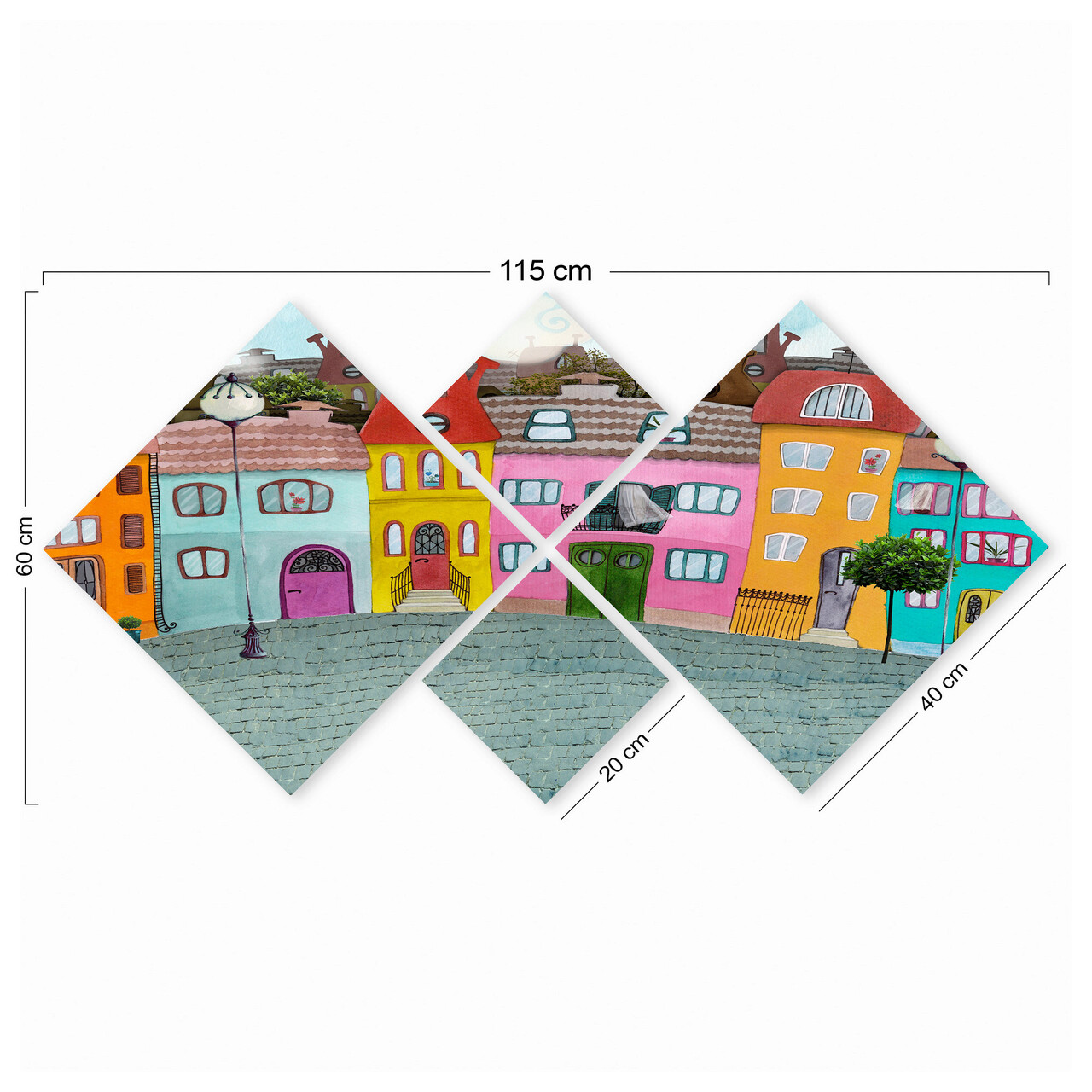 Set 4 tablouri decorative, 4MDF39302959, MDF, Imprimat UV, Multicolor
