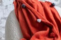 Patura Double, Pom Pom - Tile Red, Dolce Bonita Home, 60% bumbac/30% acril/10% poliester