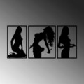 Decoratiune de perete, Good Bad Sexy, Metal, 42 x 70 cm, 2 piese, Negru